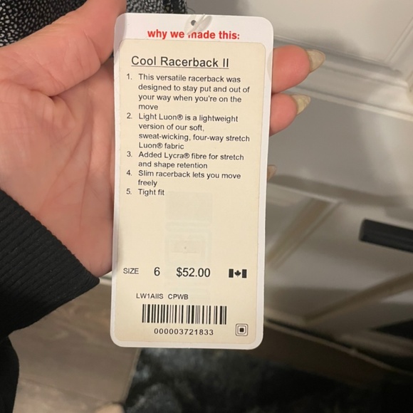 LULUEMON COOL RACER BACK TANKII NWOT - Picture 2 of 7